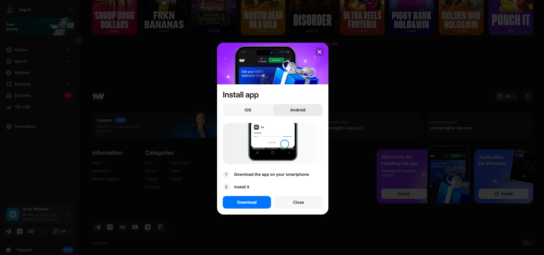 1win app — mobile platform overview for India